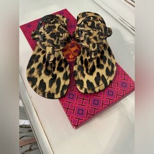 Tory Burch NATURAL LEOPARD MILLER PRINTED PATENT LEATHER